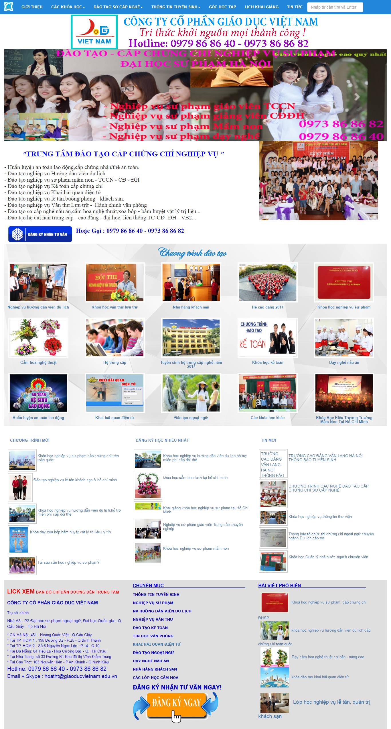 Thiết kế website trung tâm đào tạo nghĩa vụ sư phạm
